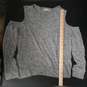 Cold-Shoulder Grey Knit Sweater